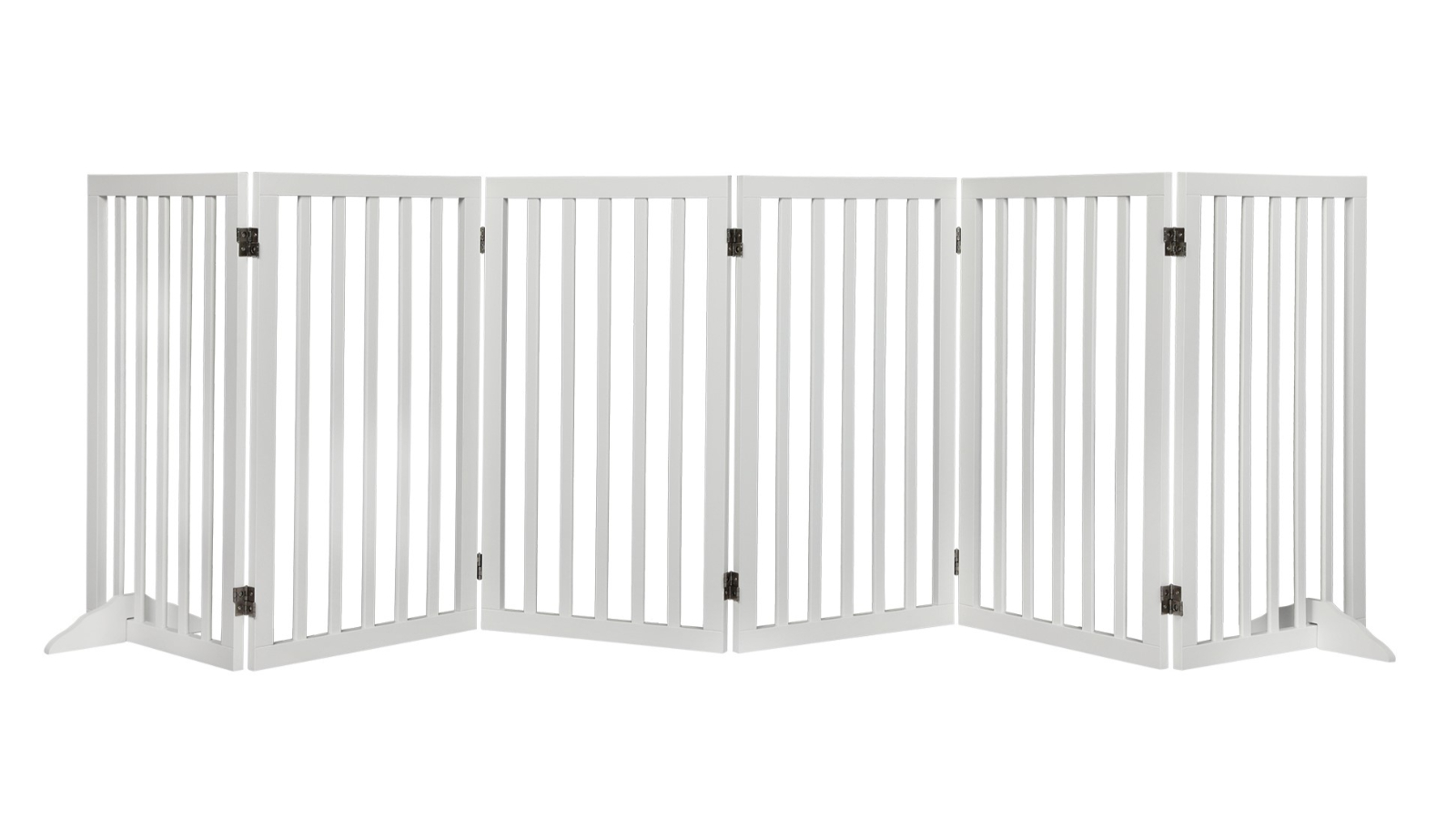 PaWz White 4-Door Panel Wooden Pet Safety Stair Barrier - Large