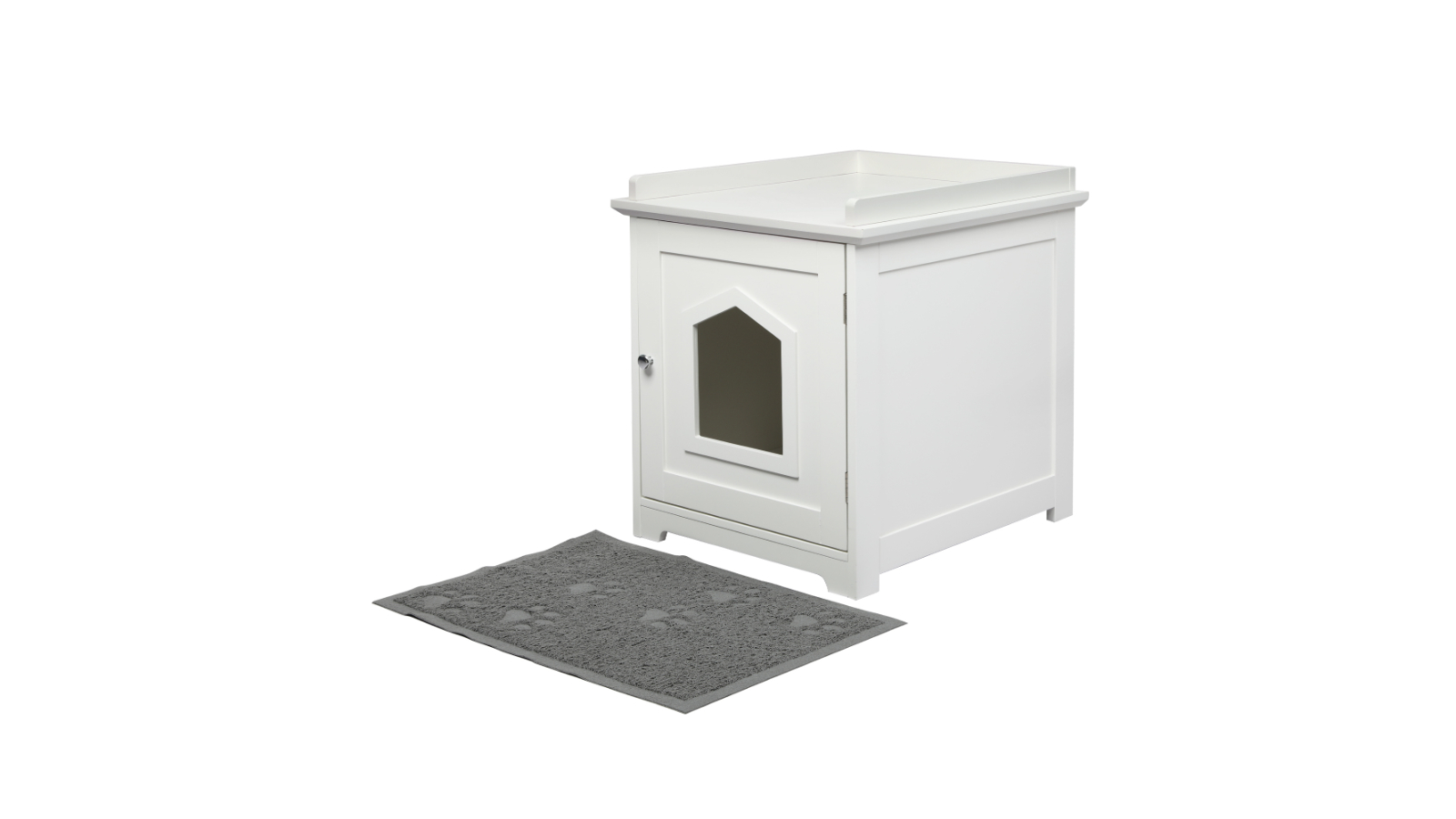 PaWz Basin Cat Litter Box Mat Fully Enclosed Odour Control - Wooden