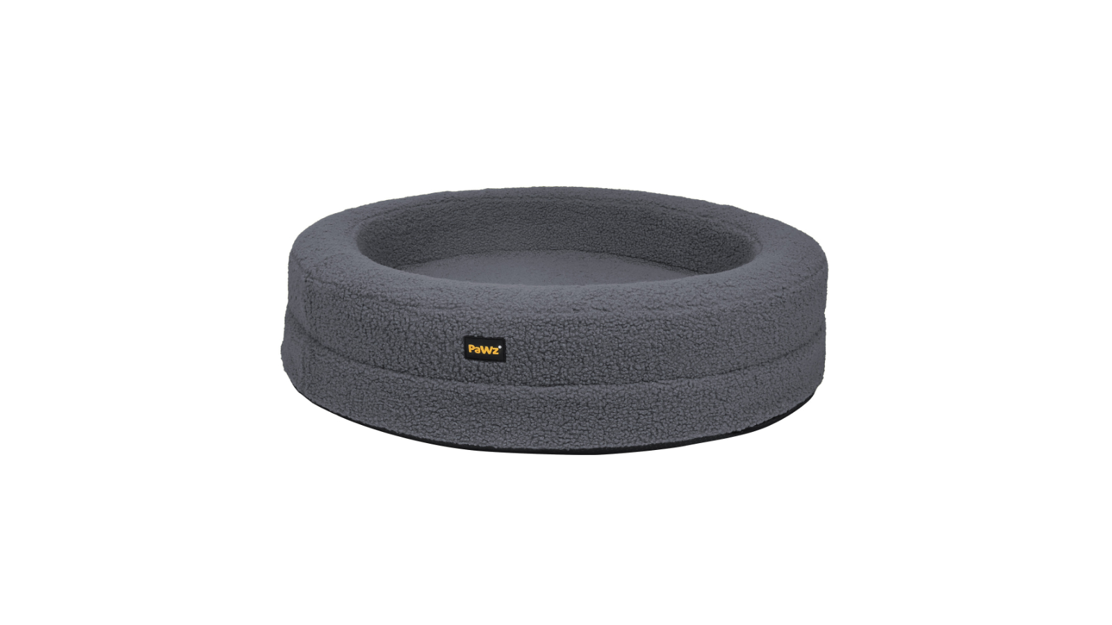 PaWz Large Round Memory Foam Dog Bed - Dark Grey 