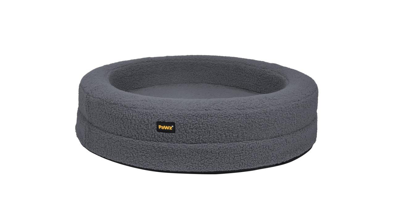 PaWz X-Large Round Memory Foam Dog Bed - Dark Grey 