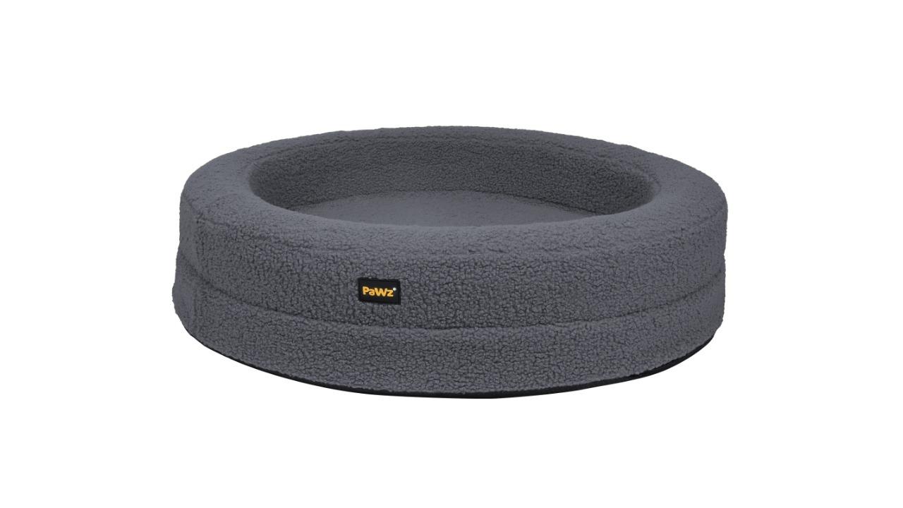 PaWz XX-Large Round Memory Foam Dog Bed - Dark Grey