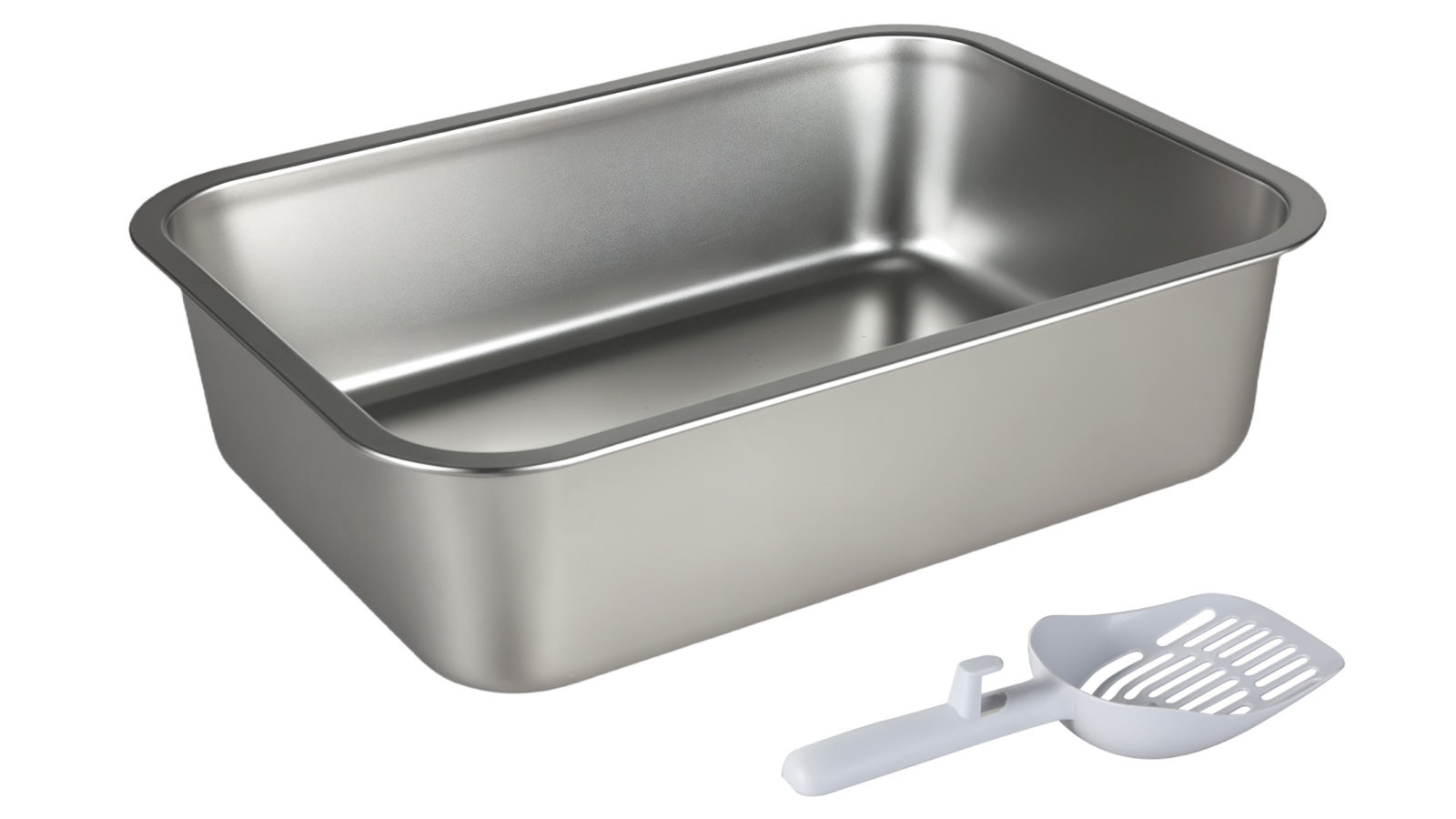 Pawz 10cm Height Small Animals Easy Entry Clean Stainless Steel Cats Litter Box 