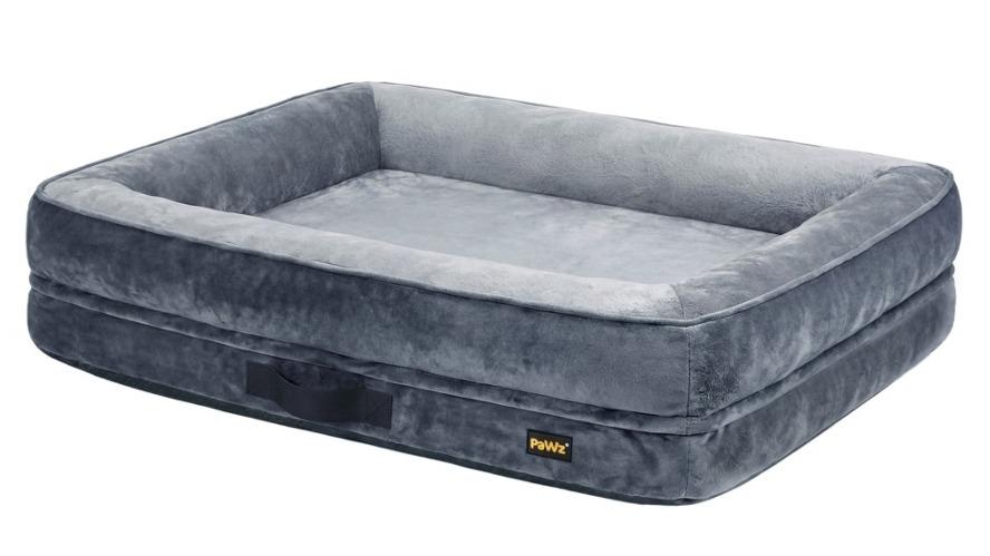 PaWz Flannel Velvet Orthopedic Dog Bed Bolstered Support - Large