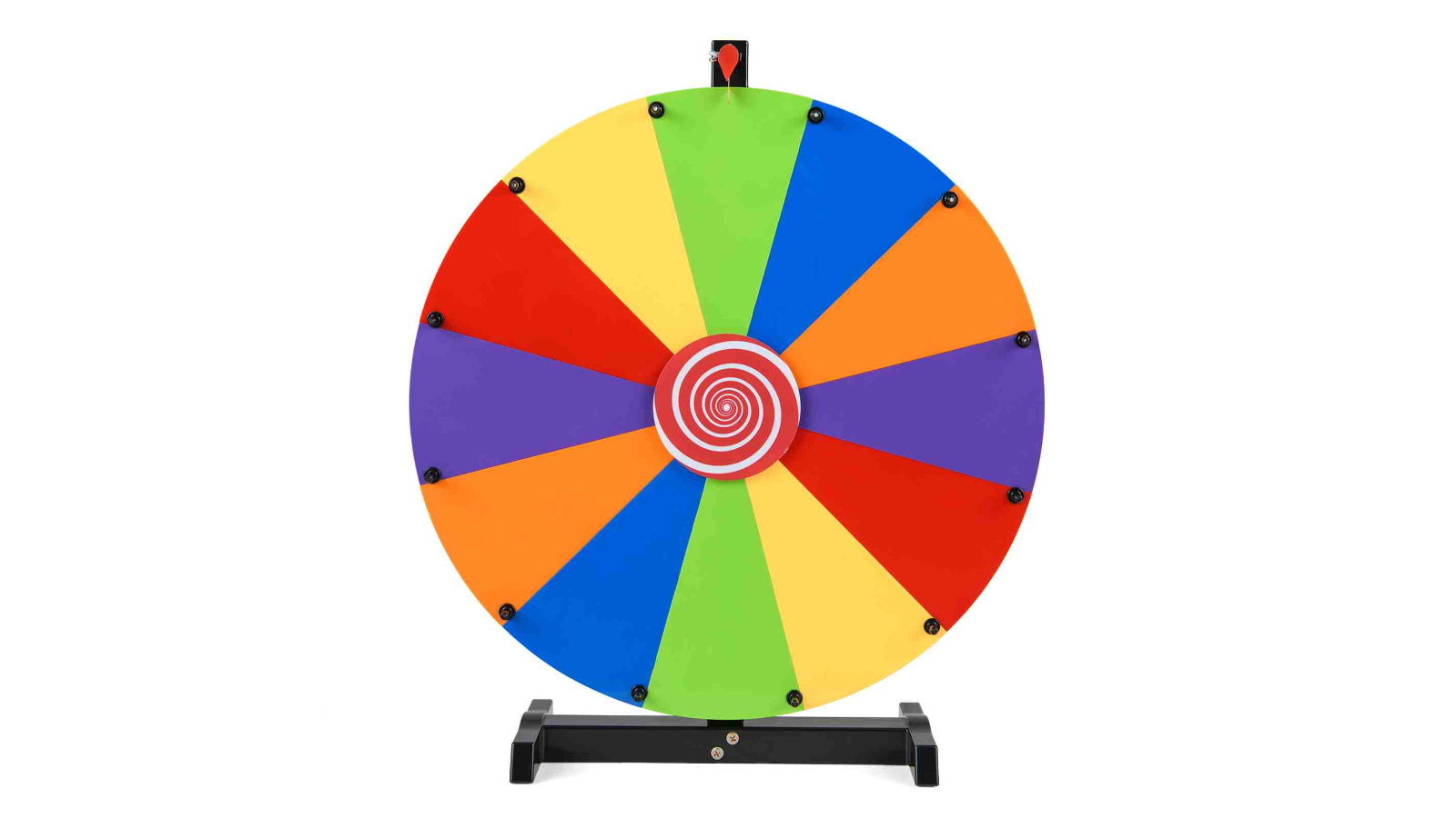 Costway 60cm Tabletop 12-Slot Spinner Wheel with Carnival Color Roulette