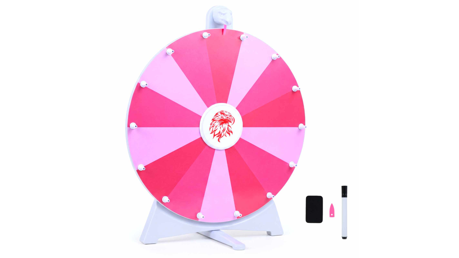 Costway 50cm Fortune Game 14-Slot Trade Show Spin Prize Wheel - Pink