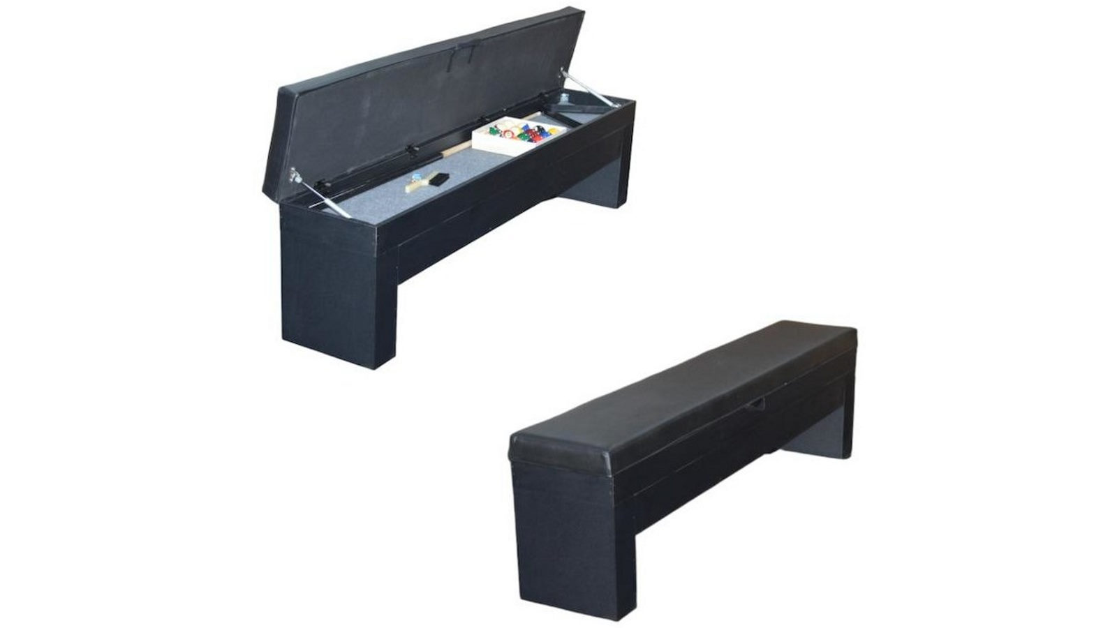 TopOne Sports Set of 2 Durable Steel Frame Storage Bench - Black