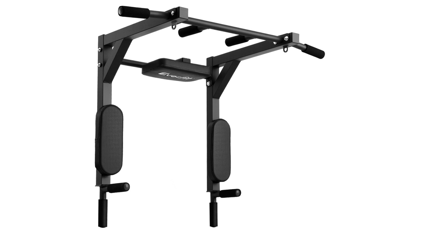 Everfit 150kg Multi Gym Pull-Up Bar Dip Station - Black/Red