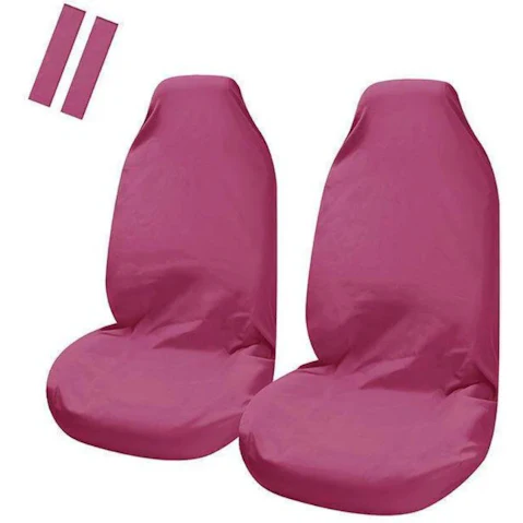 My Car Universal Pulse Throwover Front Seat Cover Bonus Seat Belt Buddies - Pink