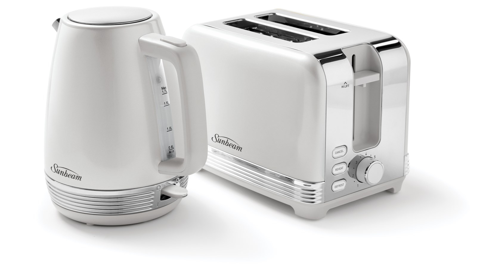 Sunbeam Chic Collection Breakfast Kettle and Toaster Pack White