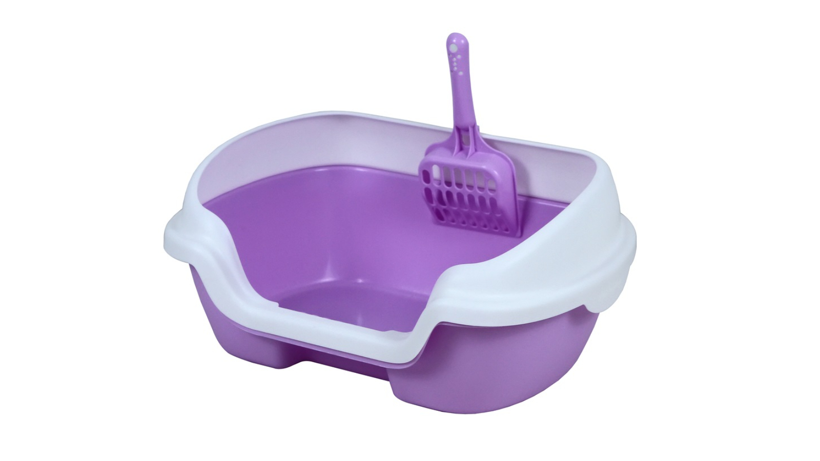 YES4PETS Small Portable Cat Litter Box Tray with Scoop - Purple