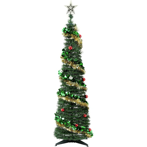 Jingle Jollys 160cm Pre-Decorated Pop-Up Christmas Tree with Warm White LED Lights