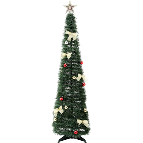 Jingle Jollys 155cm Pre-Decorated Pop-Up Christmas Tree with Multi-colour LED Lights
