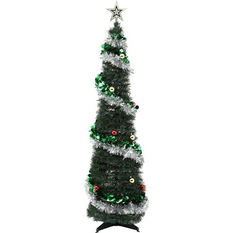 Jingle Jollys 155cm Pre-Decorated Pop-Up Christmas Tree with Warm White LED Lights