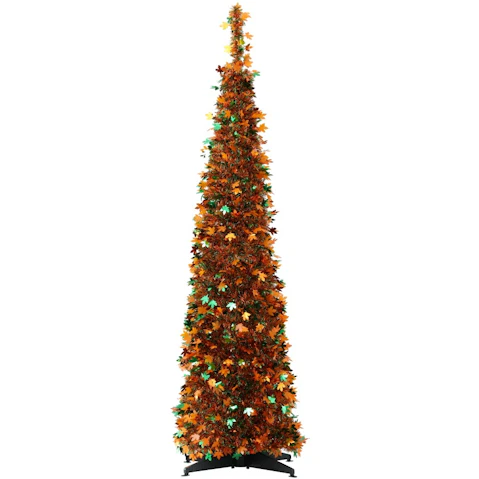 Jingle Jollys 160cm Pop-Up Artificial Christmas Tree with Golden Maple Leaf