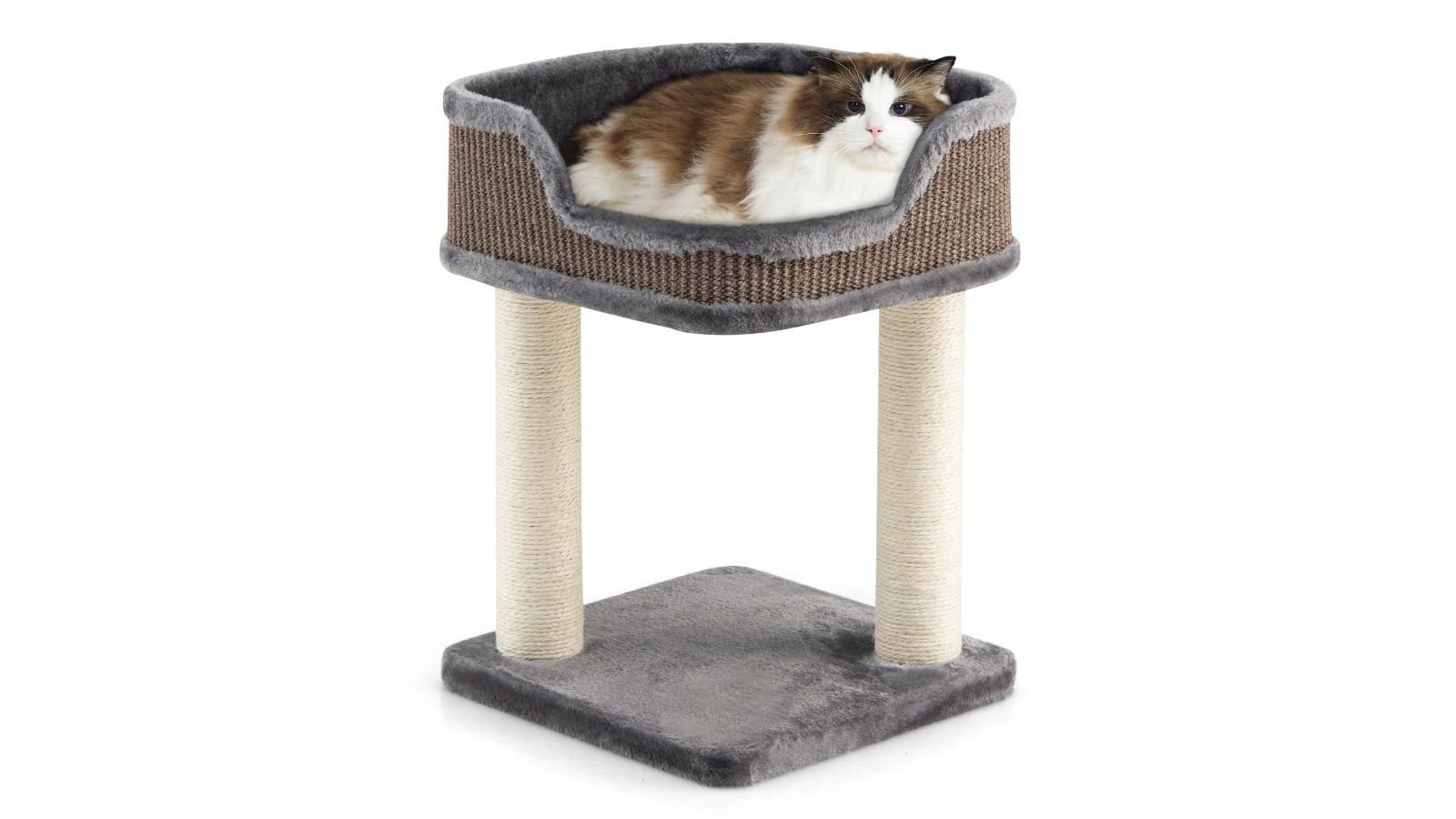 Costway 50cm Cat Tree Tower House Bed Sisal Scratching Posts - Grey