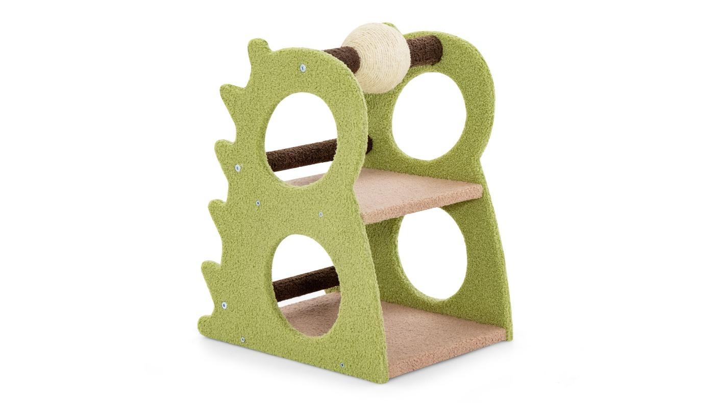 Costway 2-Tier Dinasour-Shaped Cat Tower with Sisal Scratching Ball - Green