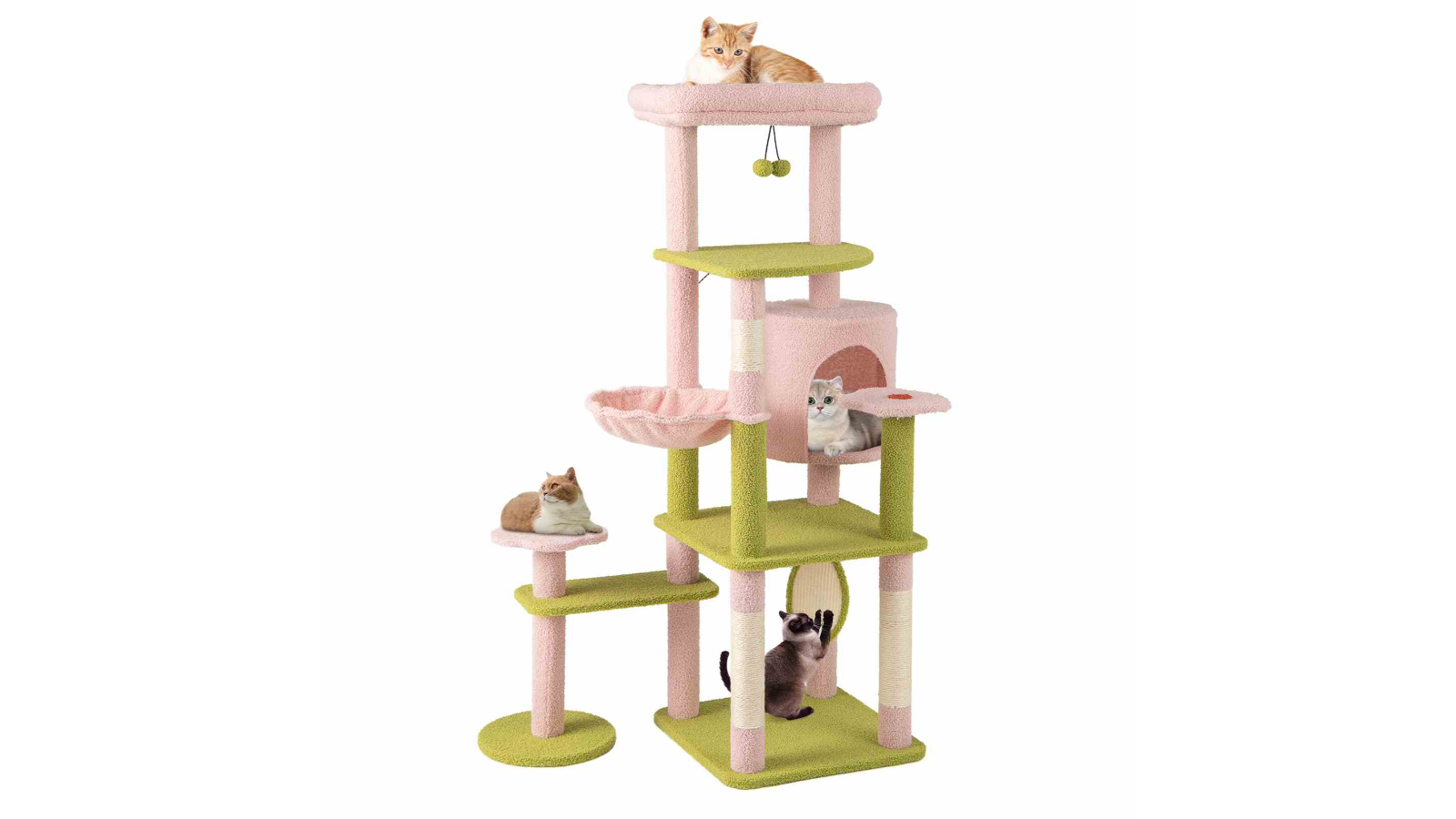Costway Cat Tree with Condo Padded Perch Sisal Scratching Post and Board - 148cm