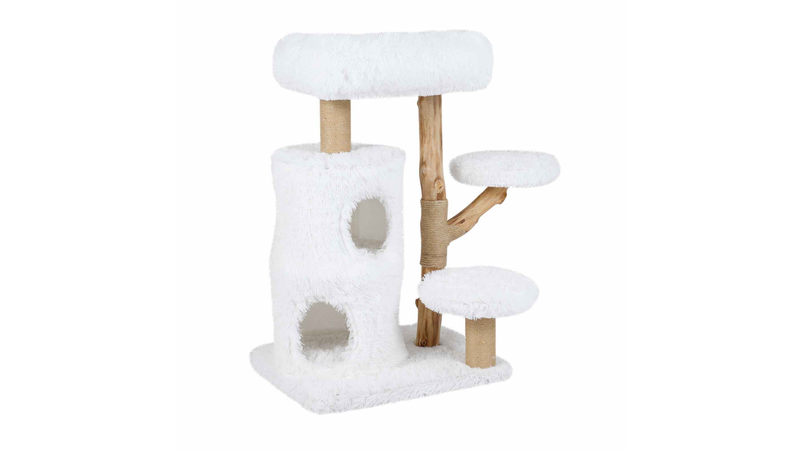 Costway  93cm Modern Cat Tree Tower with Real Wood Branches