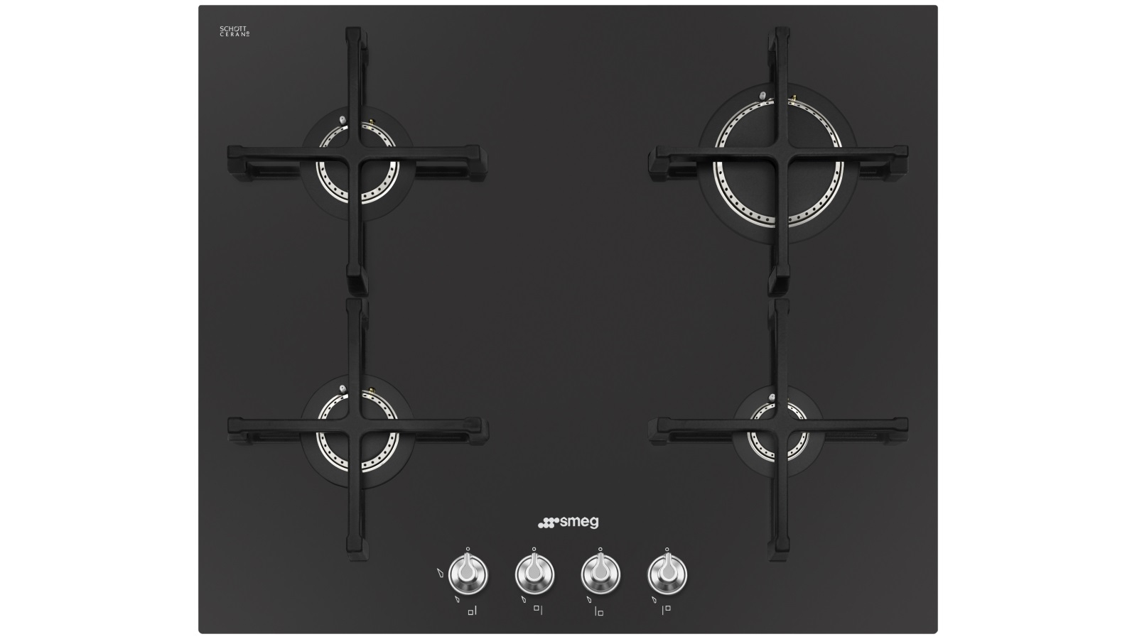 Smeg Linea 600mm Black Ceramic 4 Burner Gas Cooktop Harvey Norman