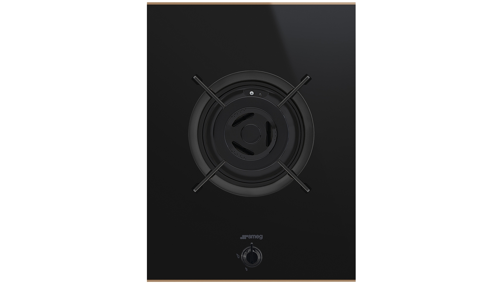 Smeg 380mm Dolce Stil Novo 1 Burner Gas Cooktop with Copper Trim