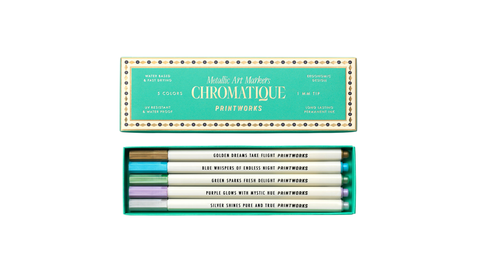 Printworks Pack of 5 Metallic Art Marker