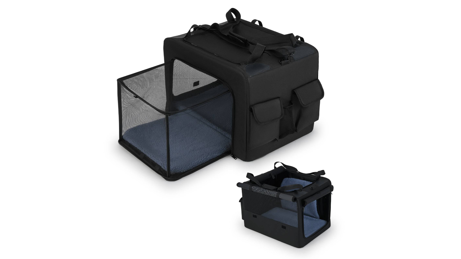 Costway Folding Pet Carrier Backpack with Mesh Portable Dog Travel Bag Crate