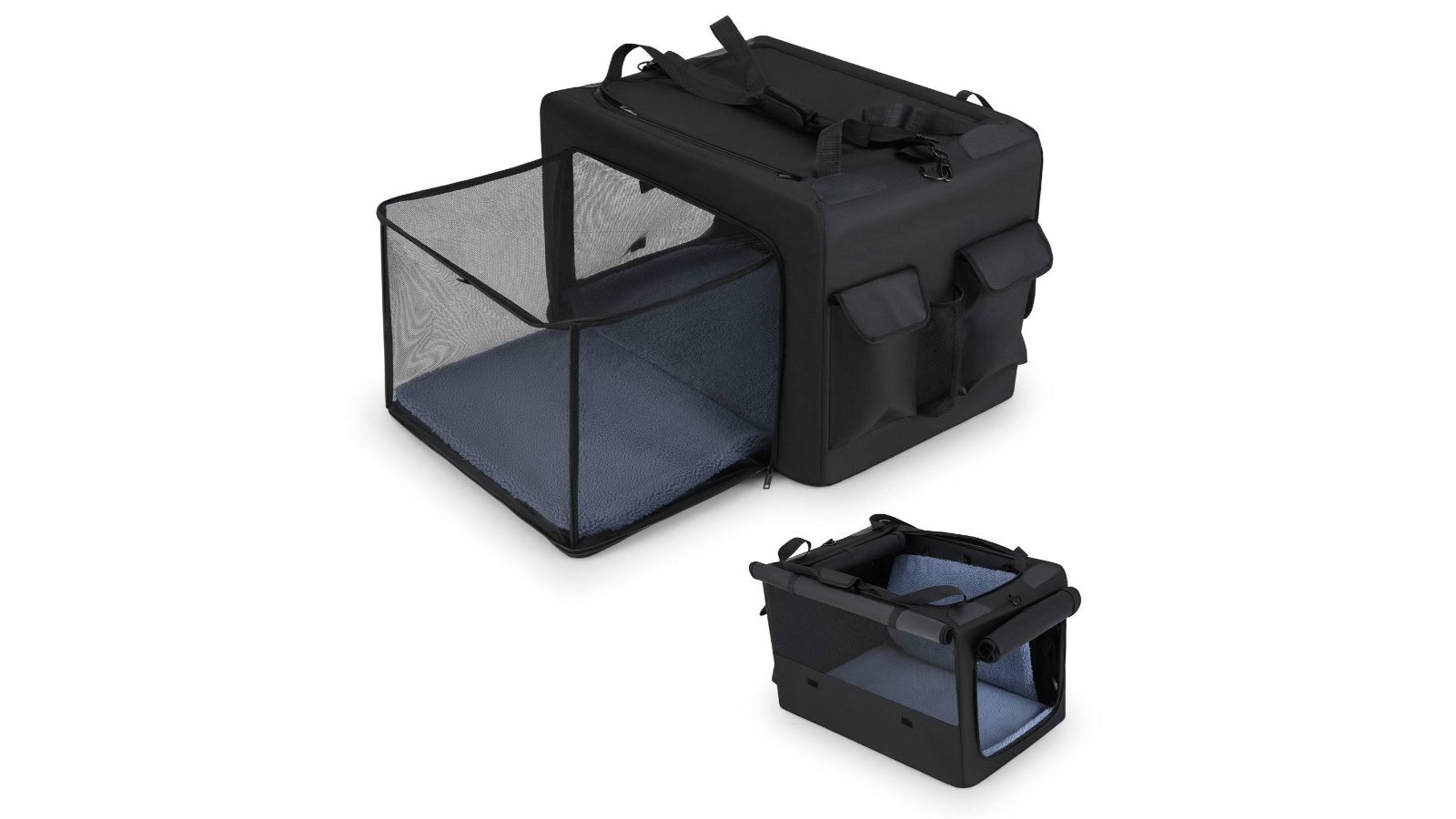 Costway Folding Pet Carrier Backpack with Mesh Portable Dog Crate Outdoor Travel Bag