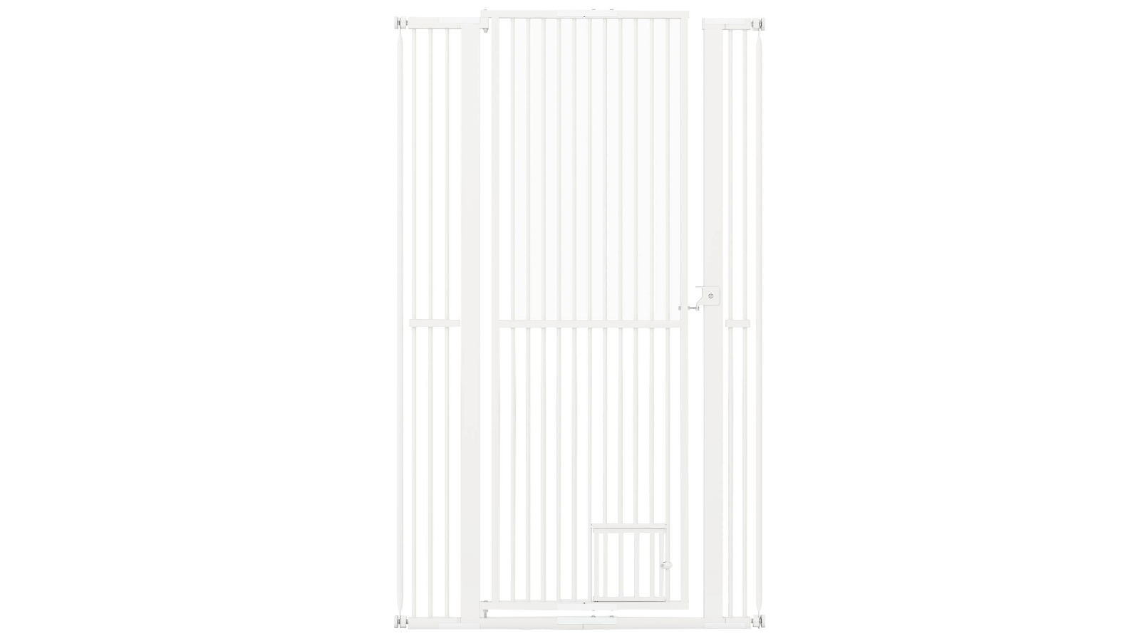 Costway Tall Pet Gate Dog Cat Fence Metal Security Door with Adjustable Opening - 171cm