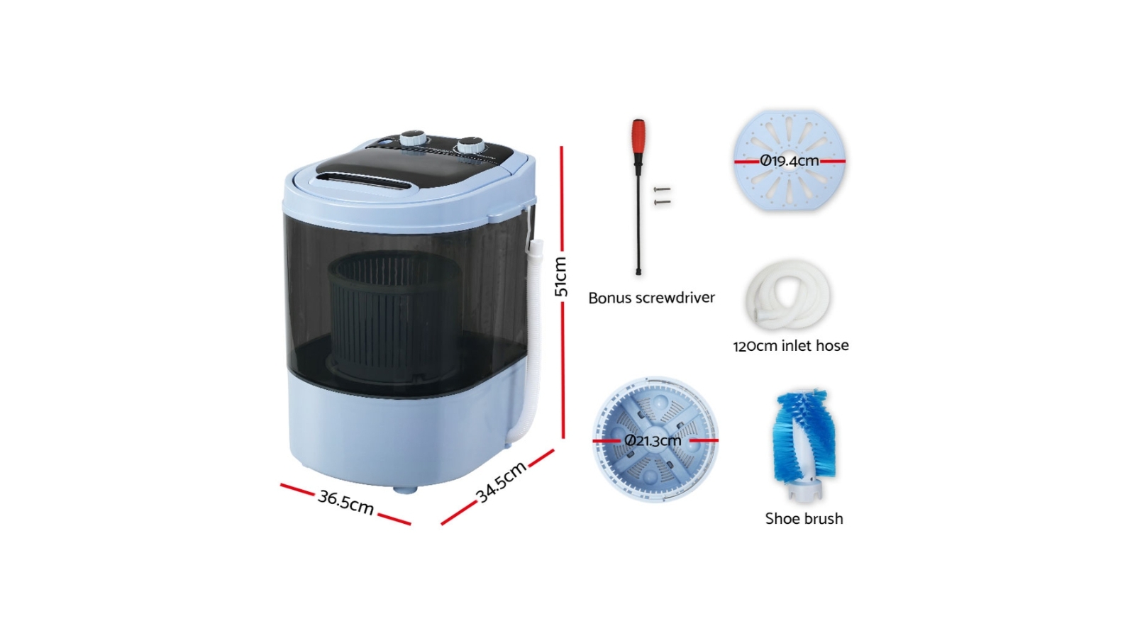 Devanti 3kg Portable Washing Machine Black Harvey Norman