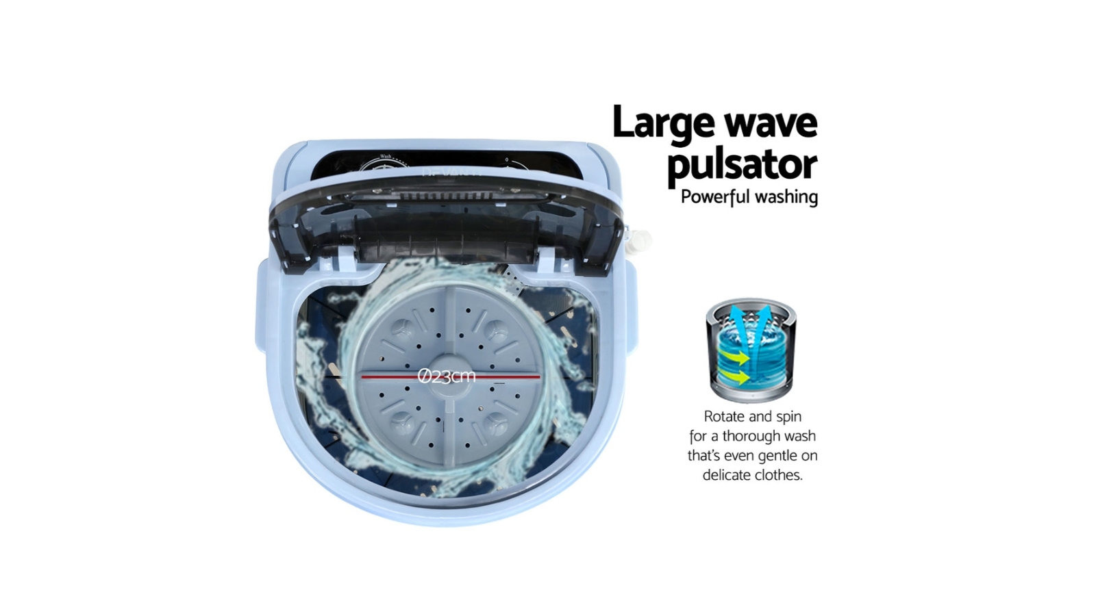 Devanti 3kg Portable Washing Machine Black Harvey Norman