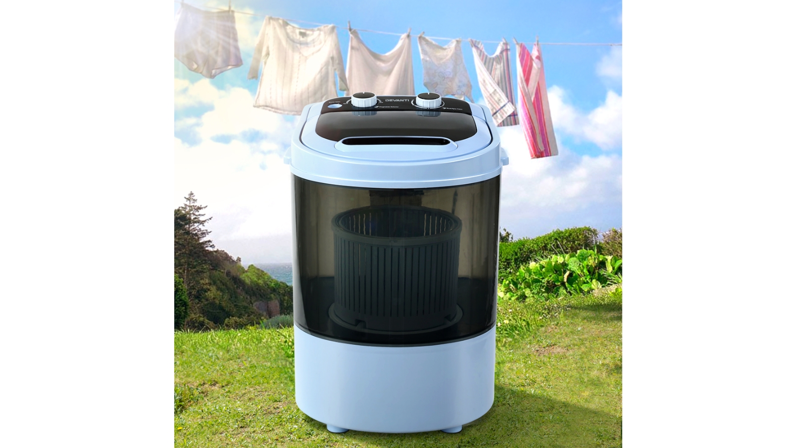 Devanti 3kg Portable Washing Machine Black Harvey Norman