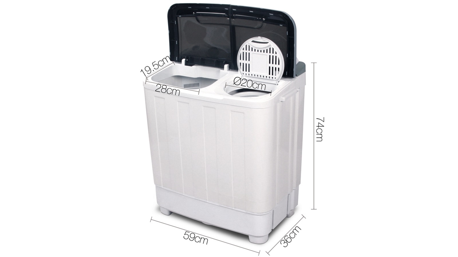 Devanti 5kg Portable Camping Washing Machine White Harvey Norman