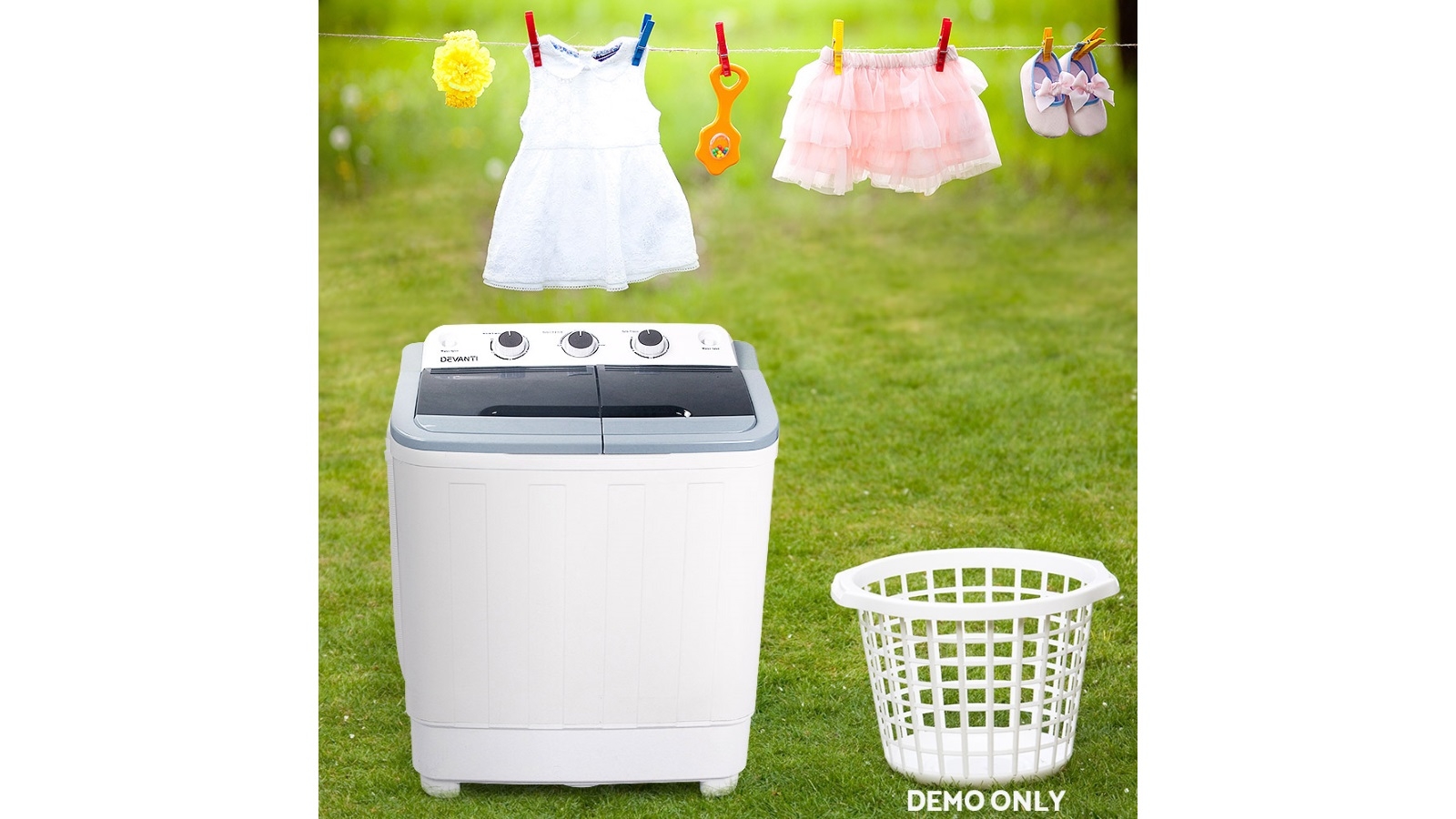 Devanti 5kg Portable Camping Washing Machine White Harvey Norman