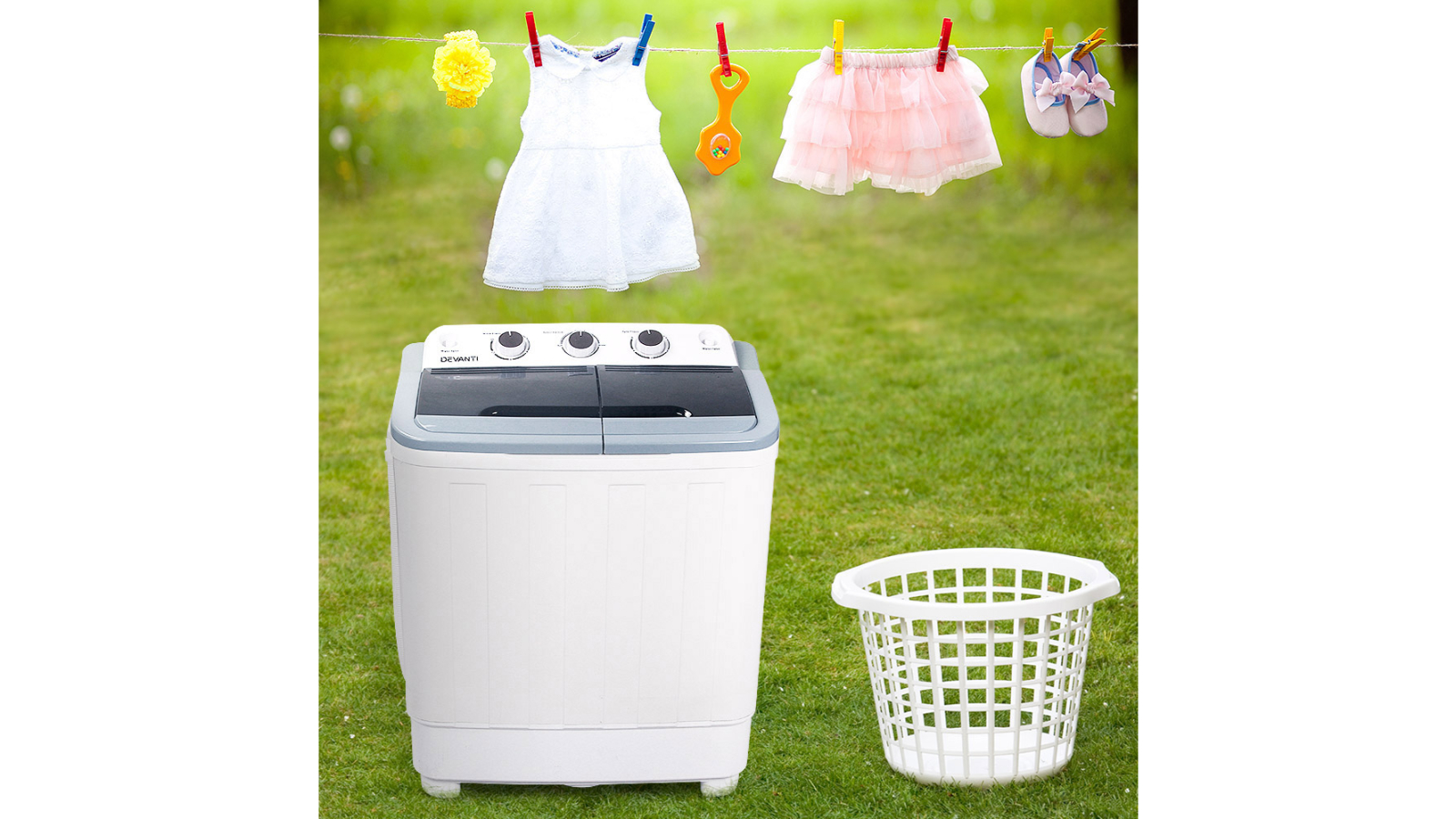 Devanti 5kg Portable Camping Washing Machine White Harvey Norman