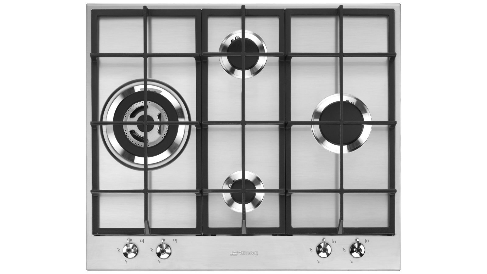 Smeg 600mm 4 Burner Classic Gas Cooktop - Stainless Steel