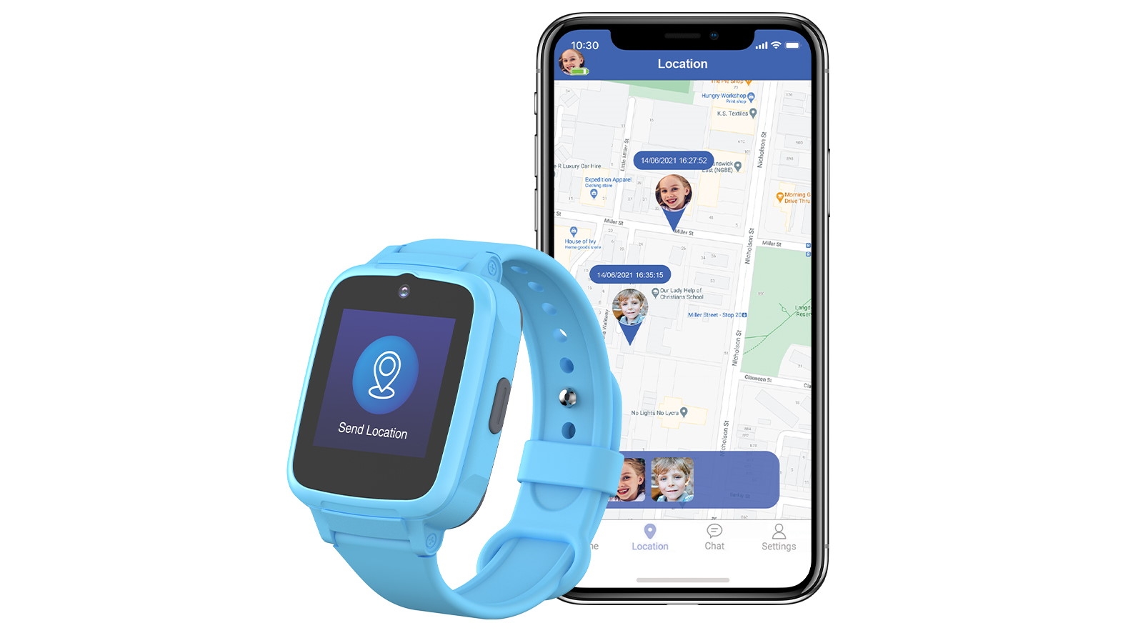 Pixbee Kids 4G Video Smart Watch with GPS Tracking Blue Harvey Norman