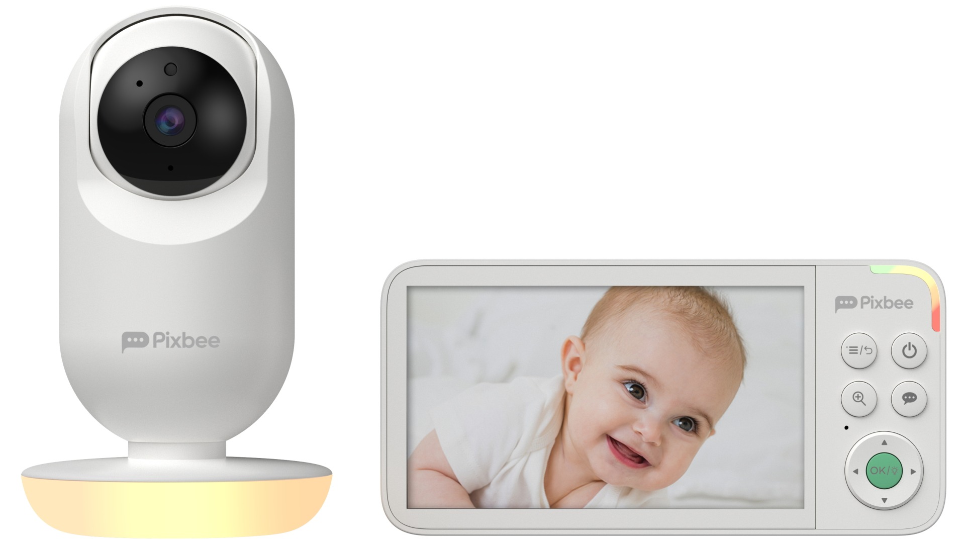 Pixbee PureView Portable HD Baby Camera with 5-inch Parent Monitor and Nightlight
