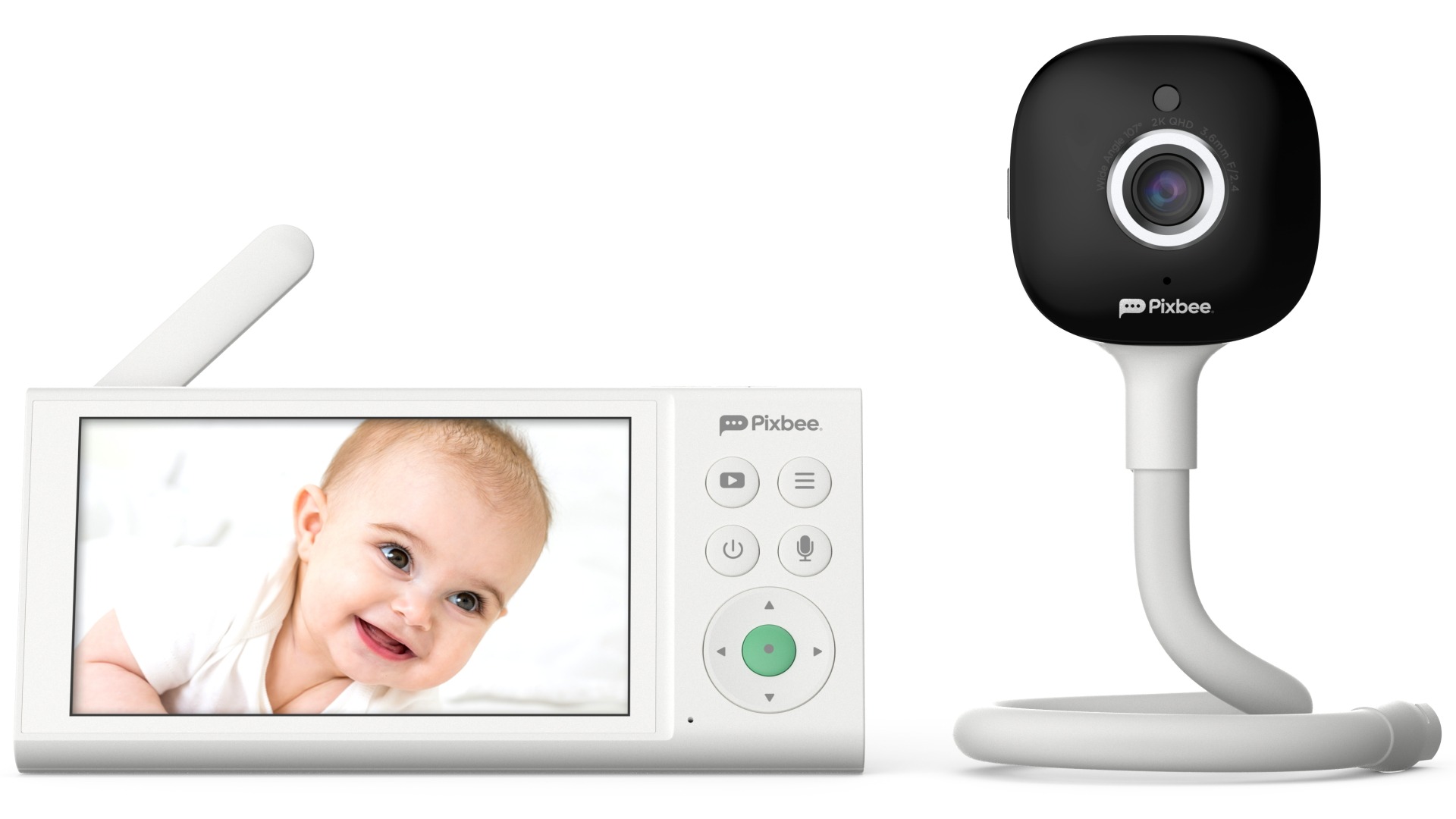 Pixbee SafeFlex Smart AI QHD Baby Camera with 5-inch Parent Monitor