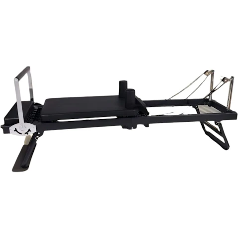 TopOne Sports Foldable Steel Frame Pilates Reformer Machine - Black