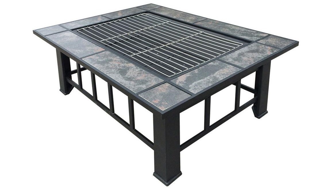 Fire Pit BBQ Grill Table 94 x 71cm
