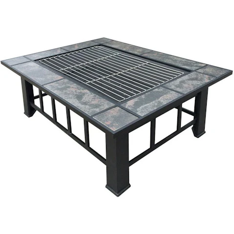 Fire Pit BBQ Grill Table 94 x 71cm