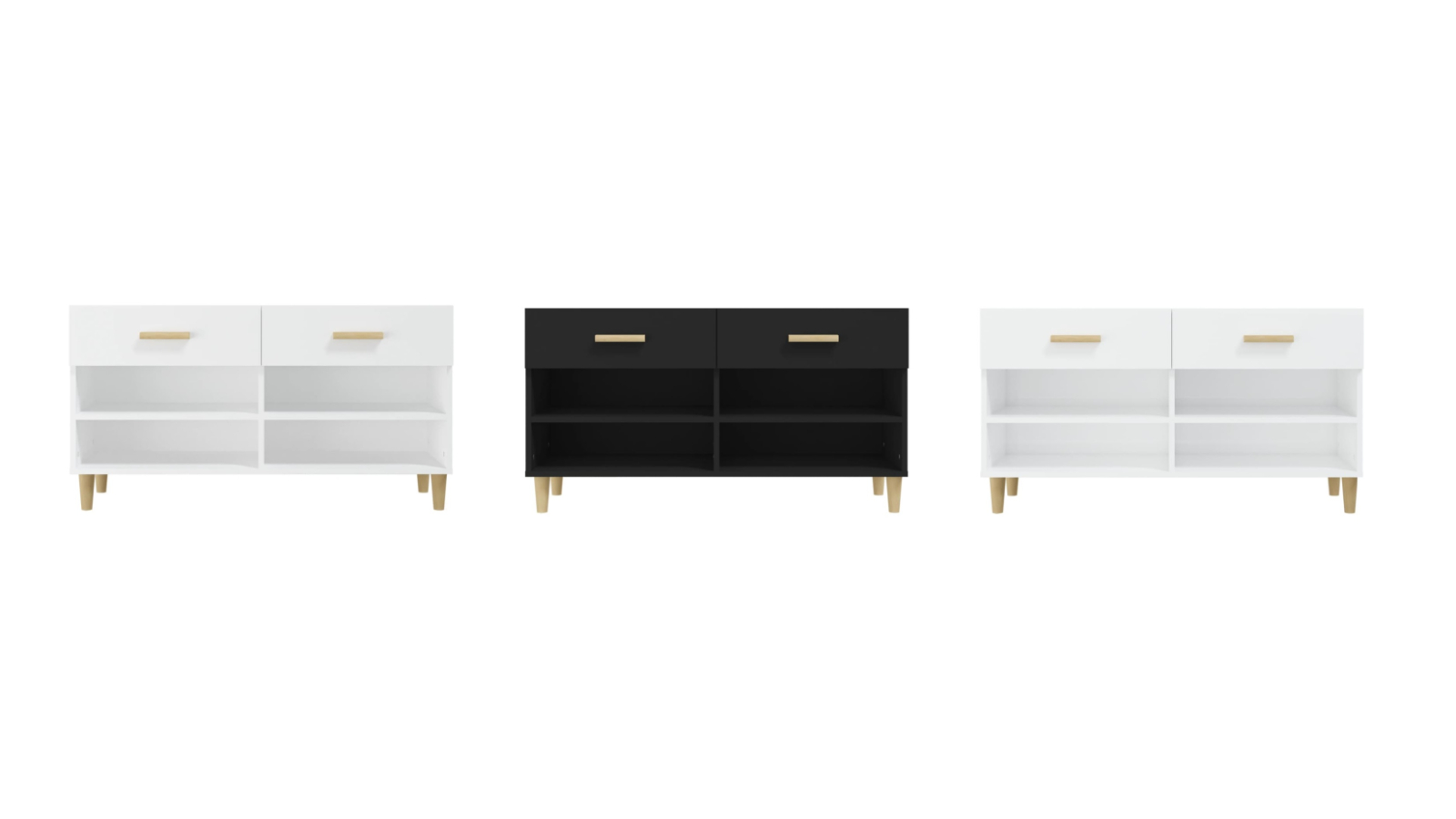 vidaXL 2-Drawer and 4-Compartment Shoe Cabinet
