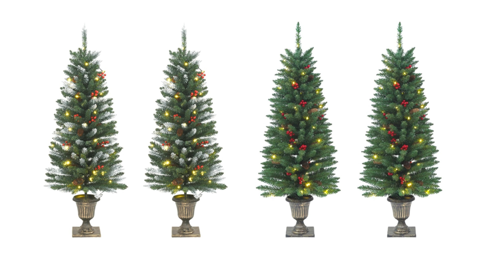 vidaXL 2 Piece 120cm Artificial Christmas Tree with 100 LED