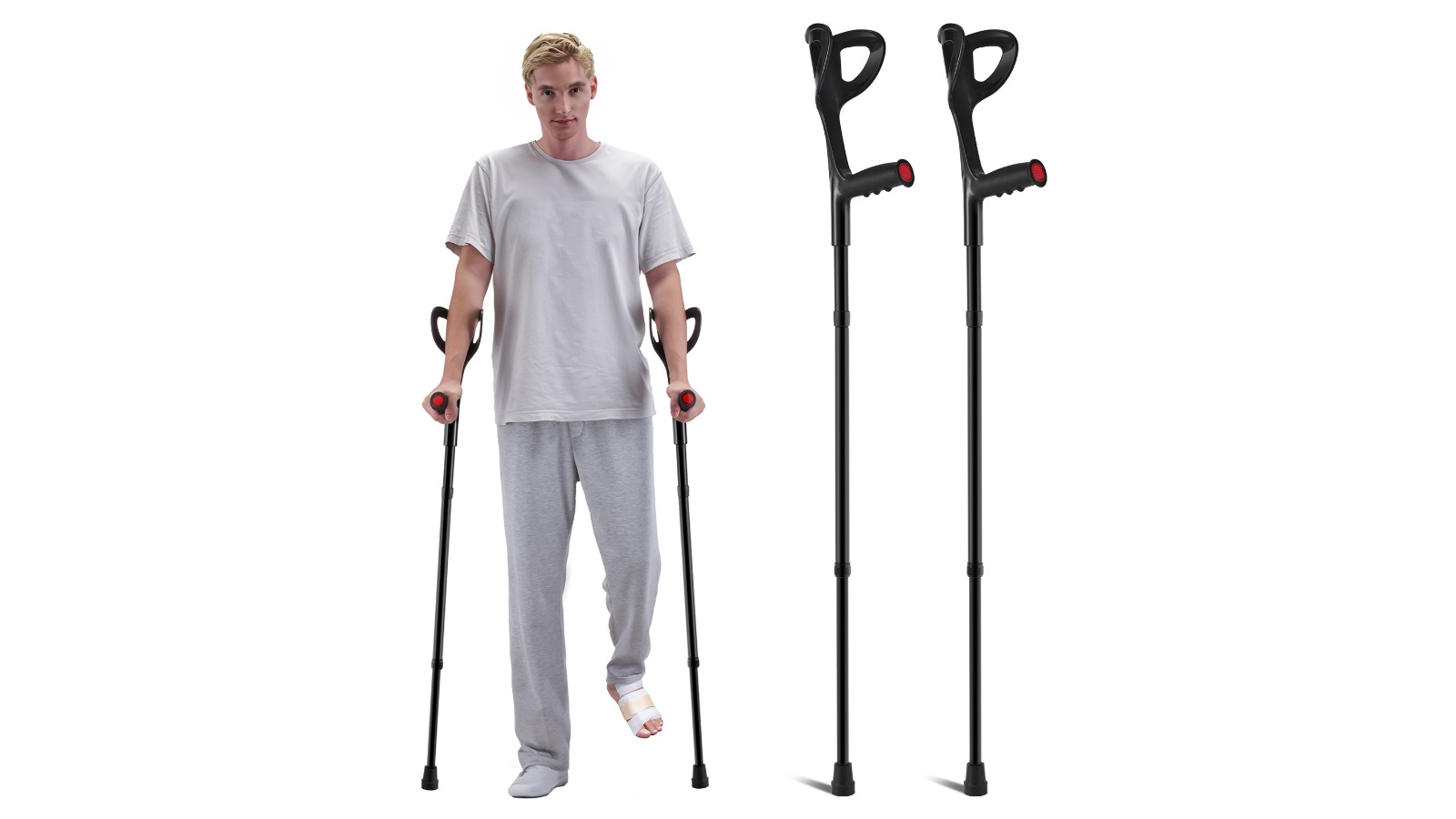 Vevor 10-Level Height Adjustable Walking Crutches