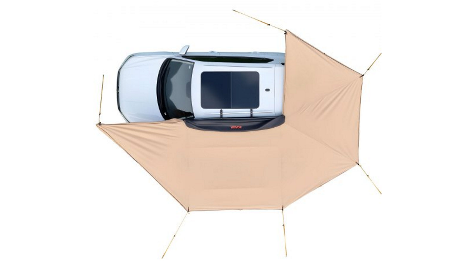 Vevor 270 Degree Awning with LED Lights 12.4m UV50 Plus Driver Side Car Awning