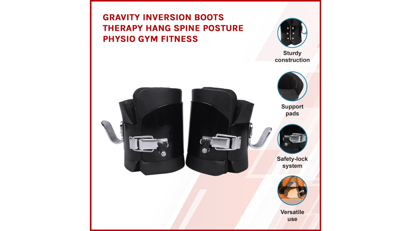 Gravity Inversion Boots Therapy Hang Spine Posture Physio Gym Fitness