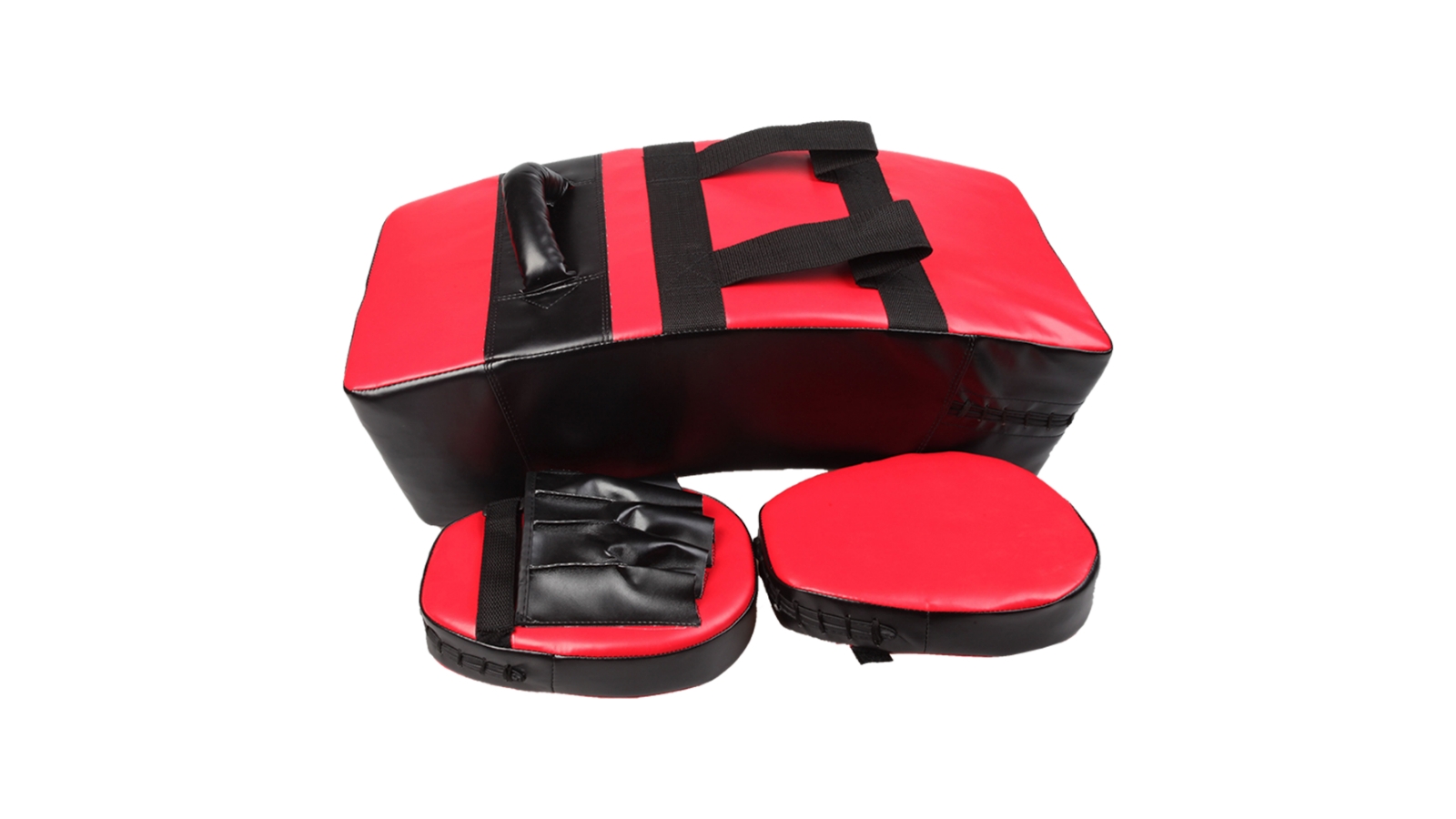 Serrano Kicking Boxing Sparring Shield & Punching Pad Mitts Combo - Red/Black