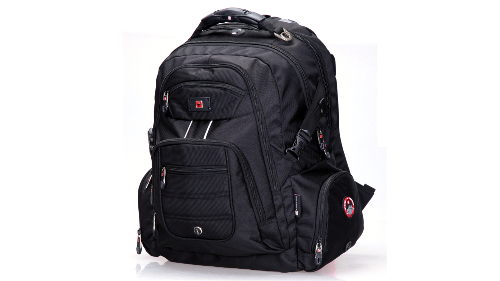 Swisswin Black Swiss Water Resistant Laptop Backpack - 17inch