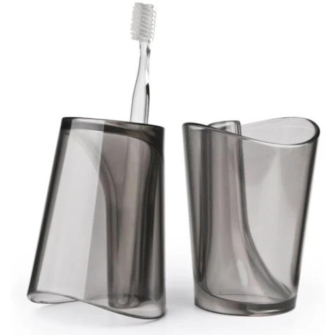 Qualy QL10094 Contoured Shape Flip Cup - Black