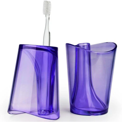 Qualy QL10094 Contoured Shape Flip Cup - Purple
